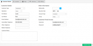 Powercode's Add Customer Wizard