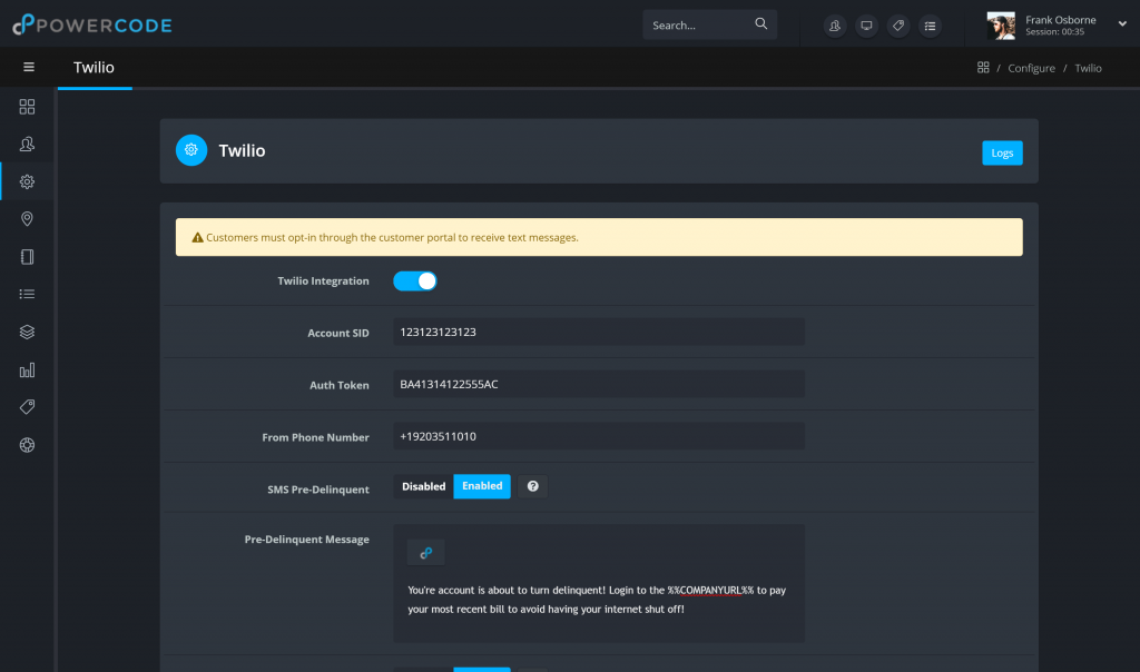 twilio-config-desktop – Powercode